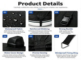 Trailerable 600D Oxford Pontoon Boat Cover, Comes with Separate Universal Outboard Motor Hood, V1188-MS-730-041