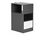 Artiss Narrow Bedside Table Grey Small Side Cabinet 1 Drawer FURNI-N-BS03-GY