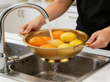 Oversized Stainless Steel Colander, Perforated Food Strainer With Handles, For Pasta Rice Vegetable V1369-AZ3-W-15181