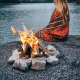 VEVOR 10 Pcs Gas Fireplaces, Large Ceramics for Fireplace Decorative, Heat-Resistant Wood V952-TCXWYM10YM00A45M1V0