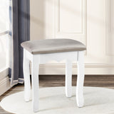 Artiss Dressing Table Stool Velvet Grey DRESS-D-STOOL-GY