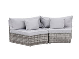 Gardeon 2 PCS Outdoor Sofa Set Rattan Modular Chair Garden Patio Furniture Grey ODF-SOFA-RCHAIRX2-GE