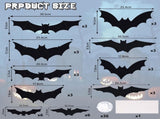 36 PCS LED Purple Lighted 3D Bats Halloween Decoration, 5 Sizes & 4 Shapes Removable PVC Bats V1258-DP02-C-408