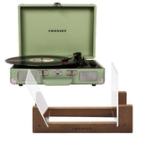 Crosley Cruiser Bluetooth Portable Turntable - Mint Bundled Crosley Record Storage Display Stand V398-CR8005FSS-MT4