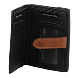 Pierre Cardin Womens Leather Bi-Fold Wallet Purse Zip Around - Black V563-PC-3607-BLK