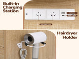 Artiss Dressing Table Vanity Desk Set 10 LED Bulbs RGB Light Wood FURNI-L-DRESS09-WD-AB