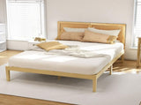 Artiss Bed Frame Double Size with Rattan Headboard Wooden Bed Base BRUNO WBED-BRUNO-RIBO-D-WD