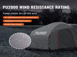 SUV Camping Tent, 8'-8' SUV Tent Attachment for Camping with Rain Layer and Carry Bag, PU2000mm V952-CSUV6508008004E90V0