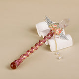 Handmade Crystal Wand, Raw Gemstone Scepter, Natural Magic Wand White Crystal V1178-0450-MFBBS