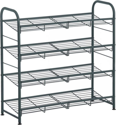 SONGMICS 4-Tier Shoe Rack Storage 16 Pairs Organizer Gray V227-8498402104080