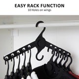 50X Plus Hanger Multiple Clothes Rack Organizer Foldable 10 Holes BLACK V274-GM-CLHANG-NS20-BK
