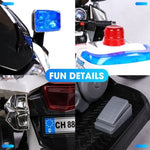 ROVO KIDS Electric Ride-On Motorcycle Children Police Patrol Bike Toy Trike V219-TOYROTRVPW1B