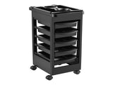Embellir 6-Tier Salon Trolley Cart on Wheels Barber Mobile Hairdressing Cart SA-TR-6T-HOLL-BK