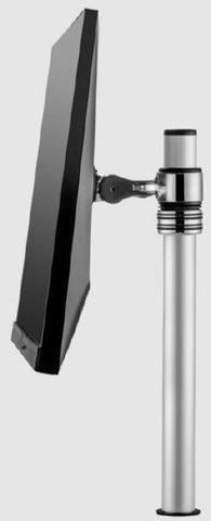 Atdec Single Monitor Short Arm Mount on Post. Max load: 8kg. VESA up to 100x100. Polished Silver. 13AF-M-P