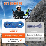 10.2mm Dynamic Climbing Rope, 70M Outdoor Rock Climbing Rope 25KN Breaking Tension, V952-DSDLS230YC10DESE6V0