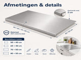 Stainless Steel Cutting Board, Hygienic and Dishwasher Safe for Meat Vegetables and Fruit, Silver, V1237-ZY-924-034