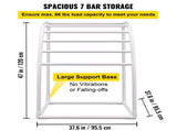Outdoor Towel Rack Pool Towel Rack 7 Bar Curved White Freestanding Patio V952-MJJBSSXGBDDW79AY5V0