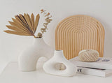 Ceramic Set of 2 Modern White Vases for Home Dcor V178-35712