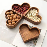 2PCS Natural Solid Wood Love-Shaped Tray, Hand-Polished Smooth & Skin-Friendly, Multi-Purpose Use. V1232-AXSNB-2JZ-001