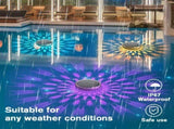 Floating Solar Pool Lights with UV Sterilization, Remote Control, 9 Color Modes, IP67 Waterproof, V1341-ZY-MAS9CHAE-2PCSUVSTERILIZATION