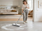 3-in-1 Floor Scrub Brush with Adjustable 137 cm Handle, Stiff Bristles and Built-In Scraper for V1189-LC-AMZ-00169