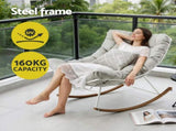 Gardeon Outdoor Rocking Chair Furniture Papasan Recliner Garden Patio Lounge Setting White ODF-ROCK-ST-WH