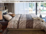 Bedding House Mathis Natural Cotton Quilt Cover Set King V442-HIN-QUILTCS-MATHIS-NATURAL-KI