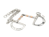 Horse Bit Stainless Steel Copper D Ring Snaffle Bit with Chain for 125mm Horse Mouth V1294-YM0717-3111220220411