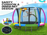 Kahuna Trampoline 8 ft with Basketball Set - Rainbow TRA-KAH-08-RB-BB