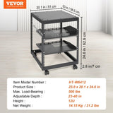 12U Open Frame Server 15''-40'' Adjustable Depth, Free Standing or Wall Mount Network Server V952-KFSJJH12U2340SDYTV0
