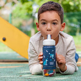 Monbento Twisty Kids Water Bottle with Snack Container- Wolf V398-MB-27274125
