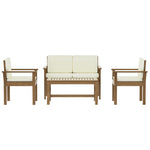 Gardeon 4-Piece Outdoor Sofa Set Wooden Couch Lounge Setting FF-B-SOFA-BR-AB