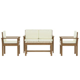 Gardeon 4-Piece Outdoor Sofa Set Wooden Couch Lounge Setting FF-B-SOFA-BR-AB