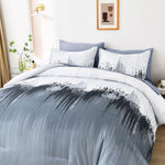 Floral Stripes Comforter Set, King Size, Warm 3-Piece Bedding with Pillowcases V745-MAB010941AJ3