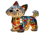 Rainbow Pup Lamp - 3D Retro Stained Resin West Highlands Lamp USB Powered, Art Night Light for V1366-AZ2-W-26857