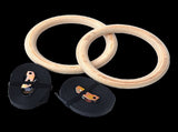 235mm Wooden Gymnastic Rings Olympic Gym Strength Training & Fitness V63-822581
