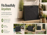60 Gallon Outdoor Storage Deck Box, 227L Resin Patio Storage Box with Lockable Lid, Waterproof-Look V1338-WAK0074