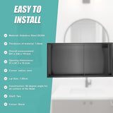 641 x 336 x 101mm Shower Niche Double Shelf Organizer No Tile Needed in Black V63-900751