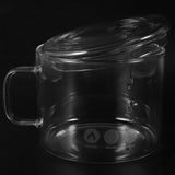 Covered Glass Cooking Bowl with Lid, Flat Skillet Pan for Microwave Oven, Ideal for Noodles and V1370-AZ4-16032