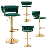 SERENIT Green Velvet Seat Kitchen Breakfast Bar Stools Counter Height Barstools with Back Cushioned V255-GP1763-GREEN