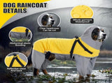 Dog Raincoat Dog Rain Jacket with Reflective Harness & Hood Waterproof Dogs Rain Coat Poncho for V1192-AZ-W-0719