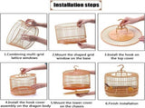 DIY Retro Round Bird DIY Easy to Assemble, Breathable Parrot, Bird Carrier Round Travel V1369-AZ3-W-00929