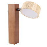 LED Wall Mounted Light Rotation Warm Light Hardwired Wall Sconces Lamp for Bedroom Walnut Wood Color V1294-YM0901-3119250032712