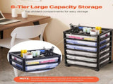Scrapbook Rolling Storage Cart, 6-Tier Large Capacity with Organizer Top, Black Frame with 4 V952-JTZCCHTZ6CJT39QSVV0