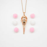 Gift Box - Cone Rose Gold Aroma Necklace Purify Oil Blend V760-GBAJ - 23