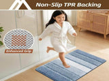 Bathroom Rugs,Ultra Soft Absorbent Bath Mat,Beige Non-Slip TPR Backing Stays in Place, Machine V1107-113-76917-BLU4