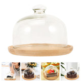Transparent Glass Dome Cake Plate for Storage with Fine Workmanship Smooth Edges Suitable for Home V1370-AZ4-16779
