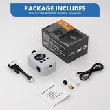 Mini Electric Bike Tyre Pump Black 150 PSI with Digital Gauge for Presta and Schrader Valves V178-59147