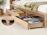 Artiss 2pcs Under Bed Storage with Wheels Rolling Wooden Drawers Single & Double WBED-F-DRAW-OAT-SD-WD-X2