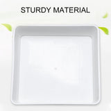 1Set White Resin Plastic Food Serving Tray Serving for Kitchen Dresser Tabletop V1370-AZ4-20983